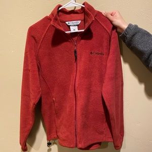 red columbia zip up fleece